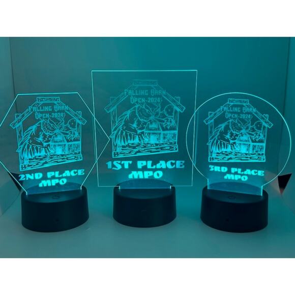 Custom Laser Engraved LED 3D Nightlight Disc Golf Trophy, Gift Trophies - Picture 8 of 9